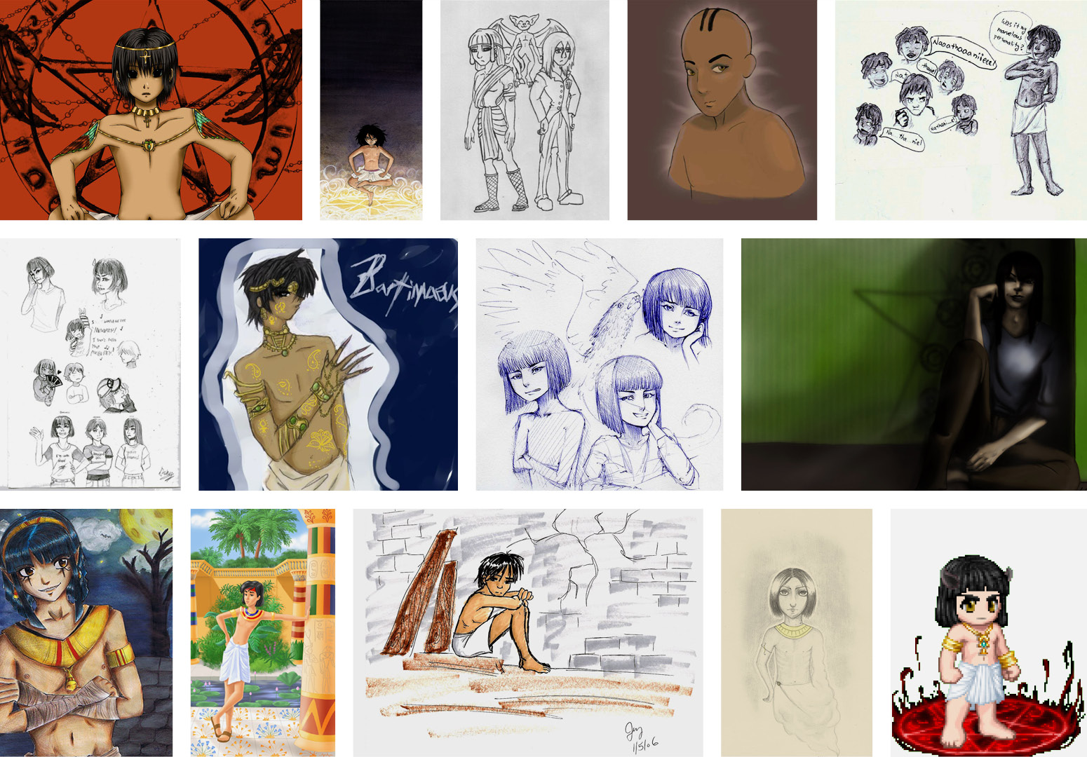 Bartimaeus fan art collected from online sources including DeviantArt.