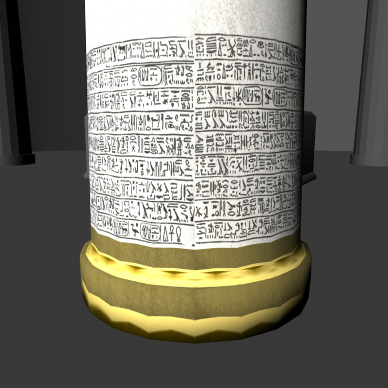 A close-up shot of one of the room pillars.