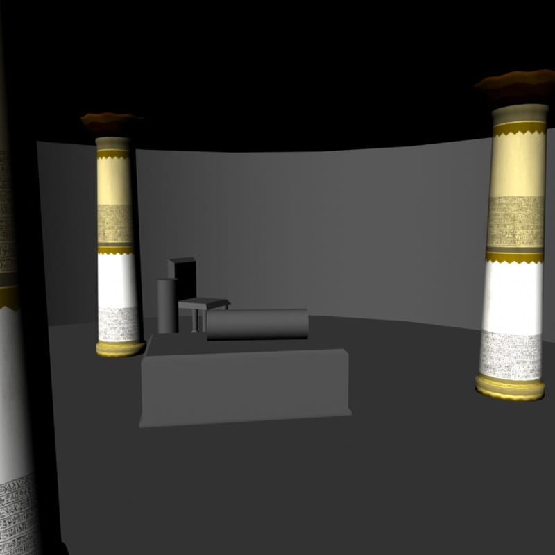 A larger view of the room design in Autodesk Maya.