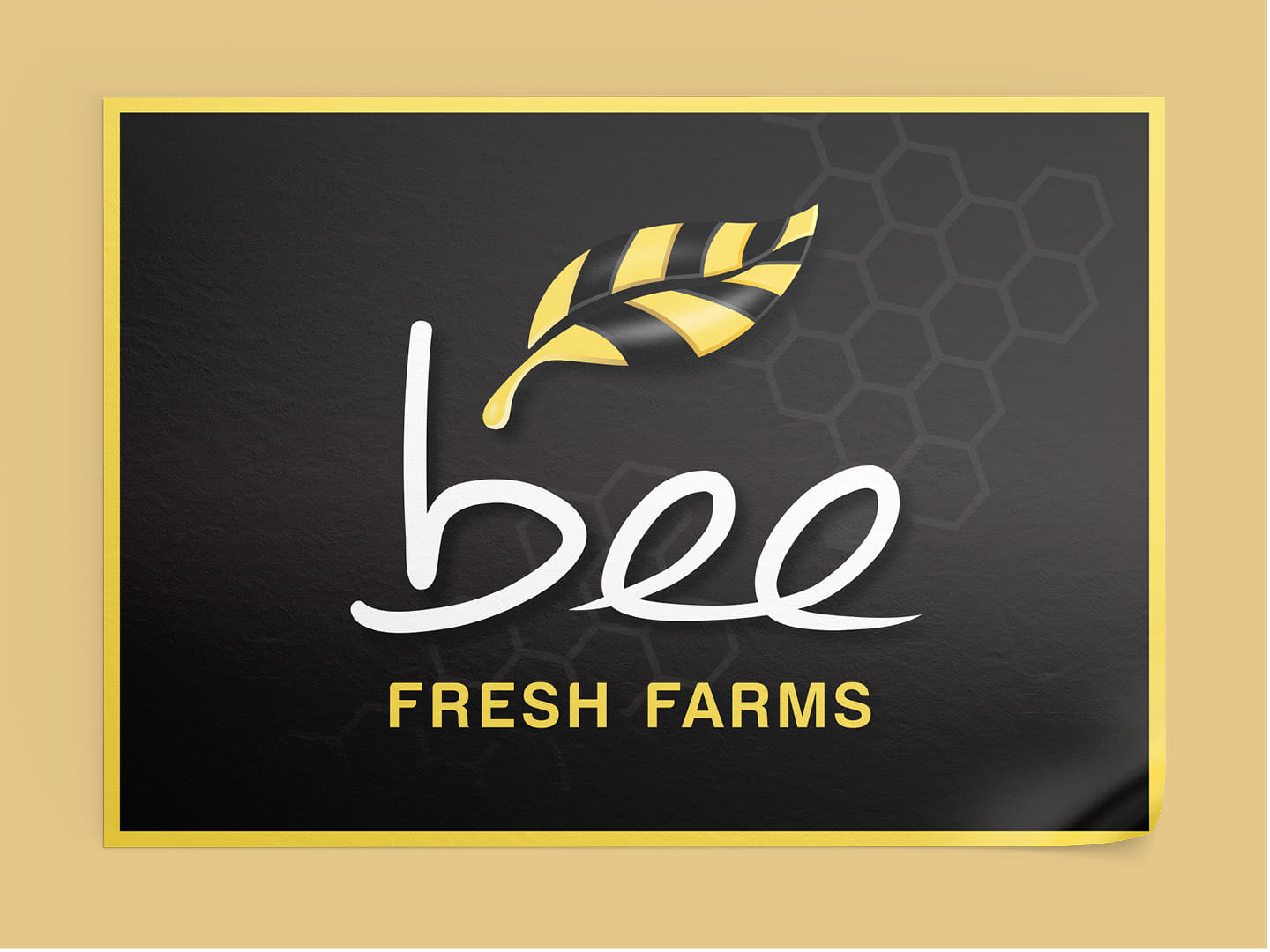 Logo design for Bee Fresh Farms on a poster