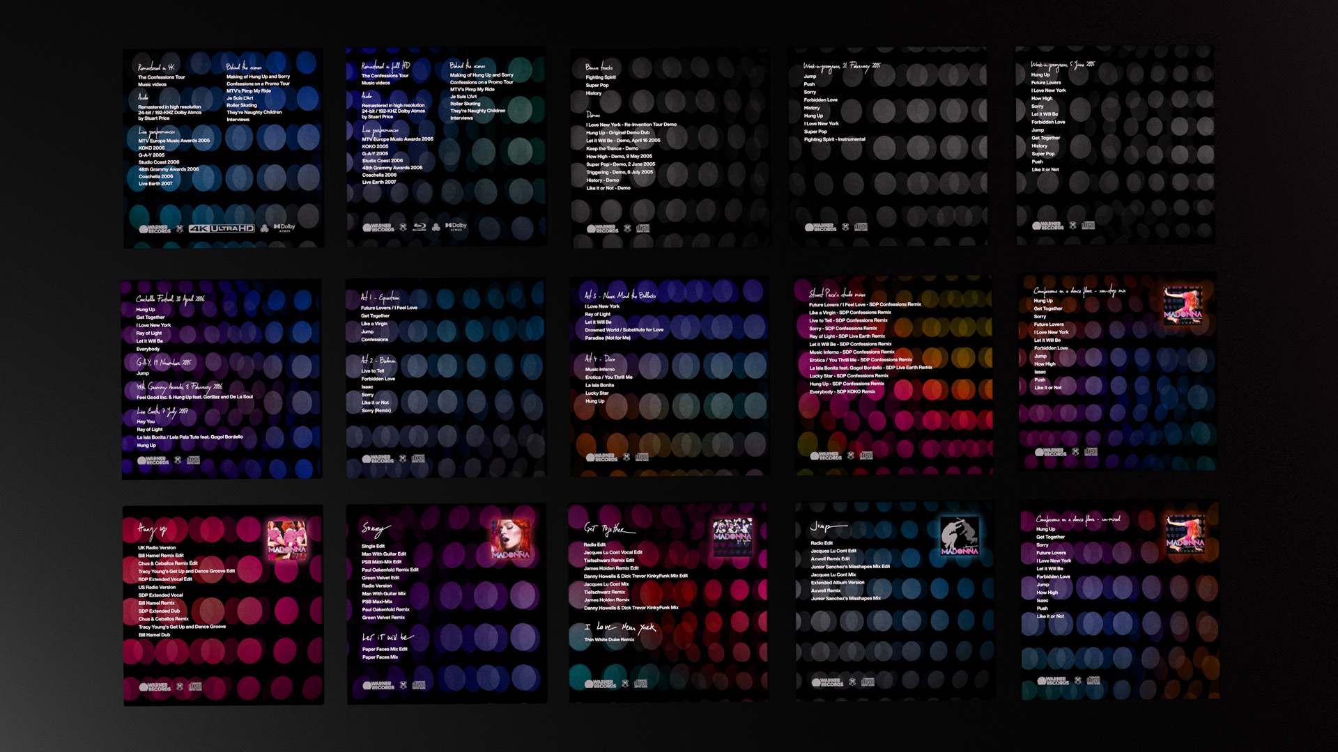 Madonna's "Confessions on a Dance Floor" box set CD, Blu-Ray and 4K Blu-Ray discs