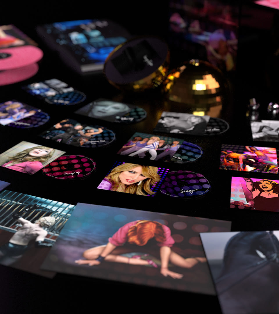 Madonna's "Confessions on a Dance Floor" box set close-up view of the CD card sleeves
