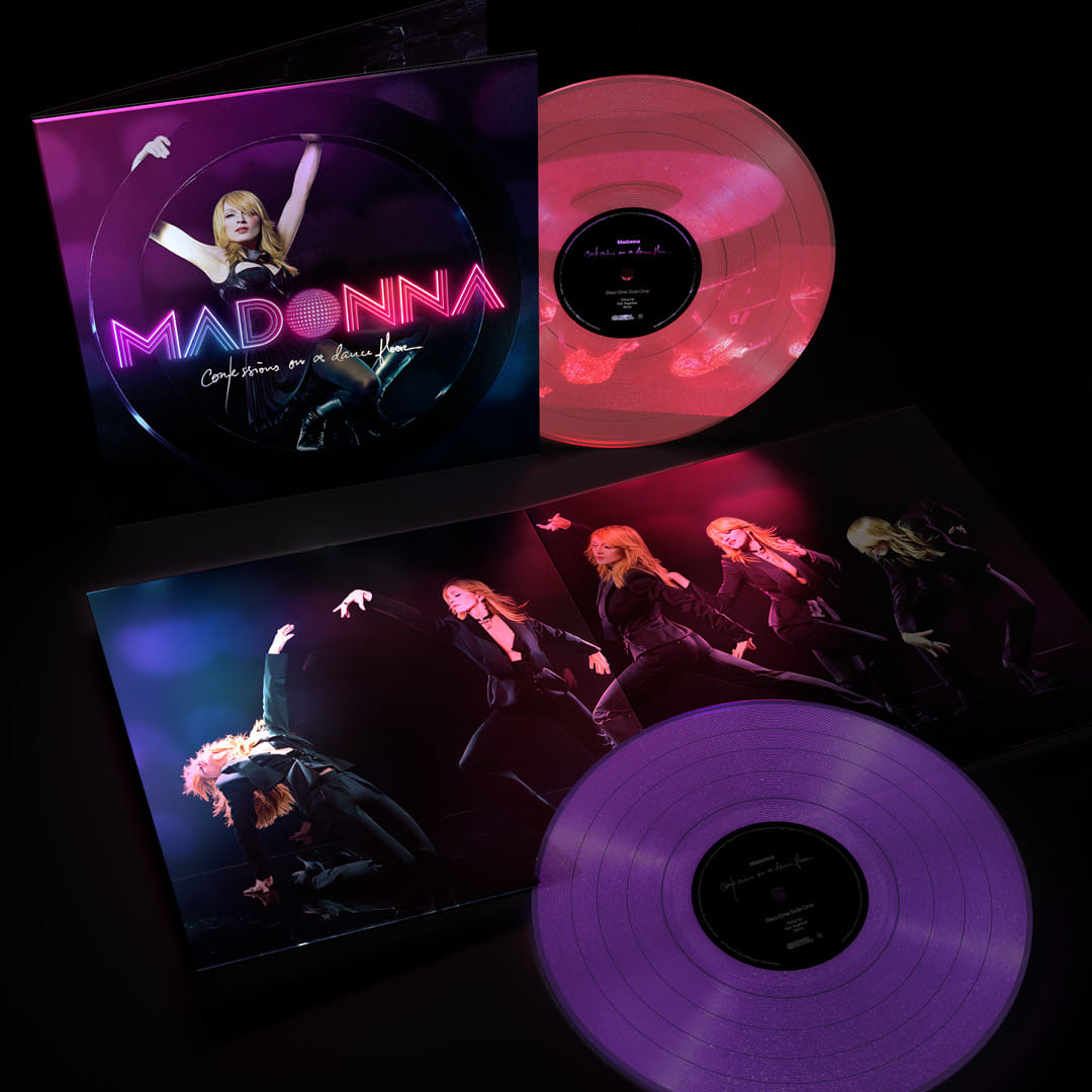 Madonna's "Confessions on a Dance Floor" 20th anniversary vinyl concept artwork by Bradley Pratt