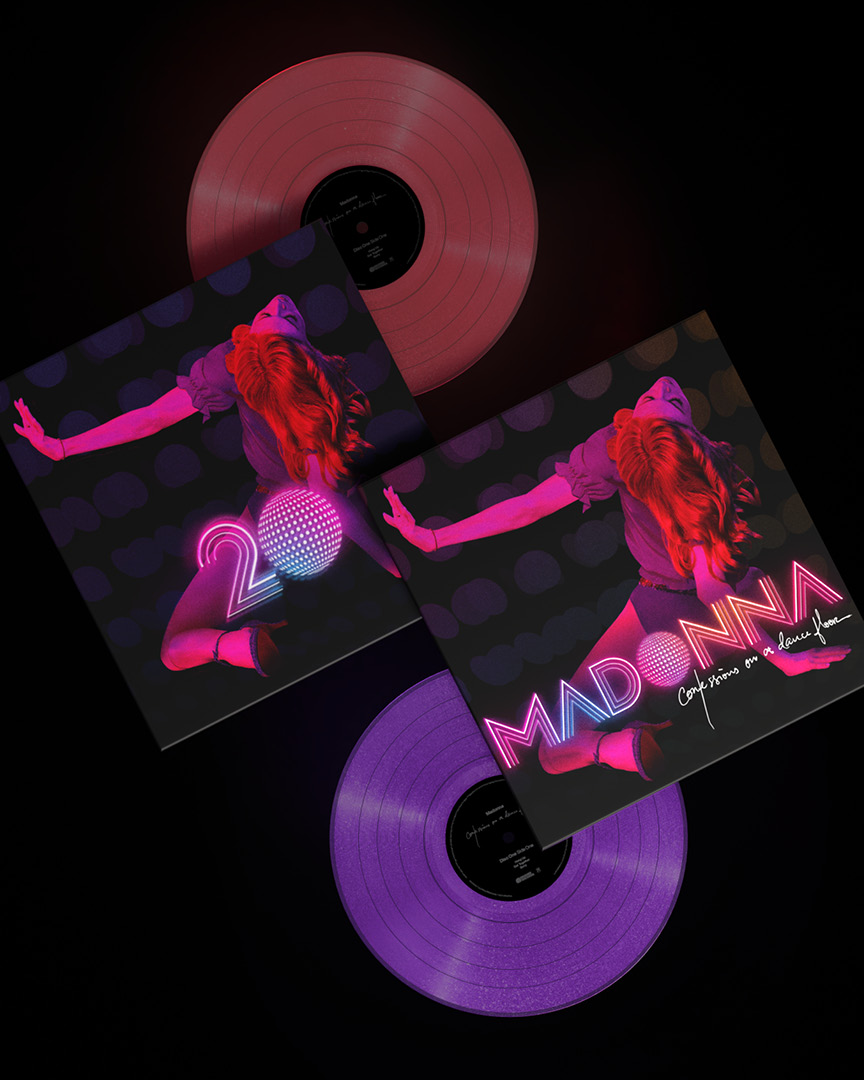 Madonna's "Confessions on a Dance Floor" 20th anniversary vinyl concept artwork by Bradley Pratt