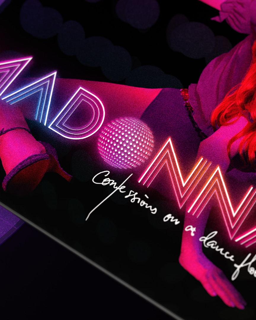 Madonna's "Confessions on a Dance Floor" 20th anniversary vinyl concept artwork by Bradley Pratt