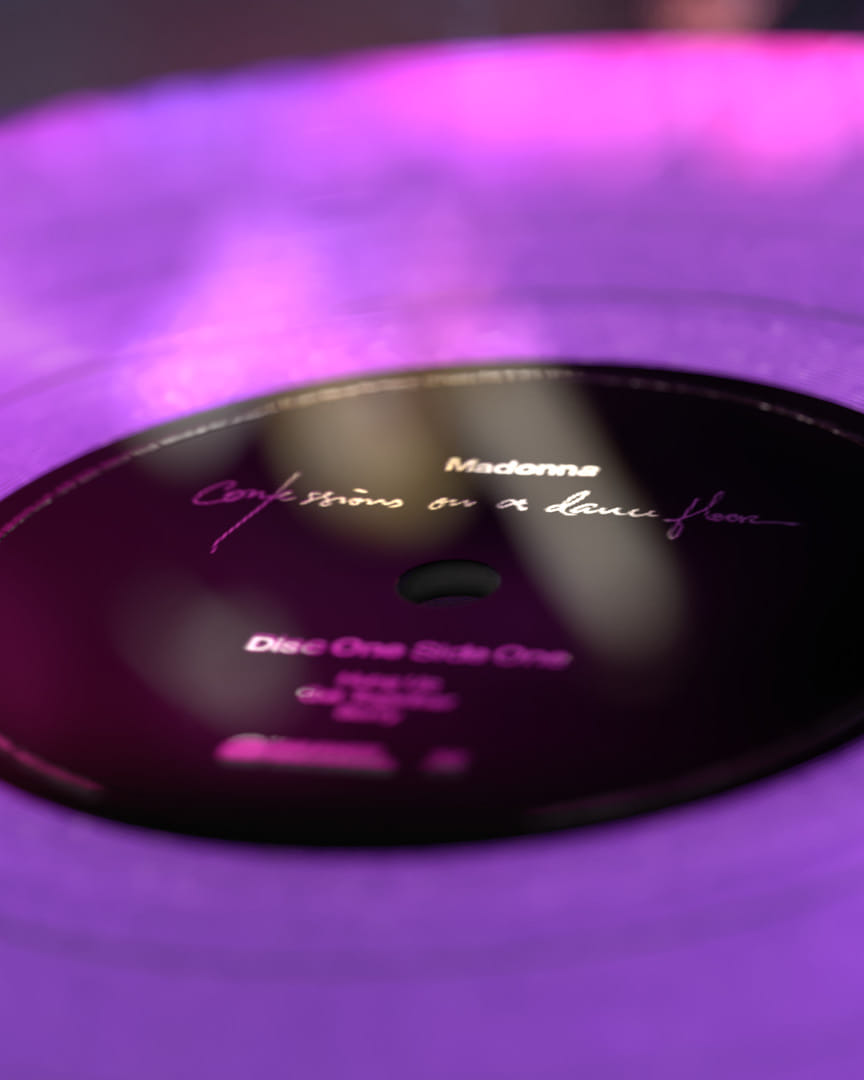 Madonna's "Confessions on a Dance Floor" 20th anniversary vinyl concept artwork by Bradley Pratt