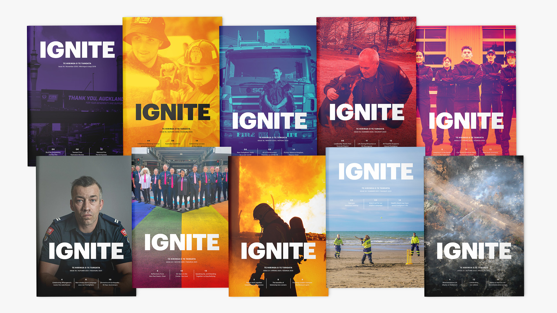 Fire and Emergency NZ Ignite magazine covers