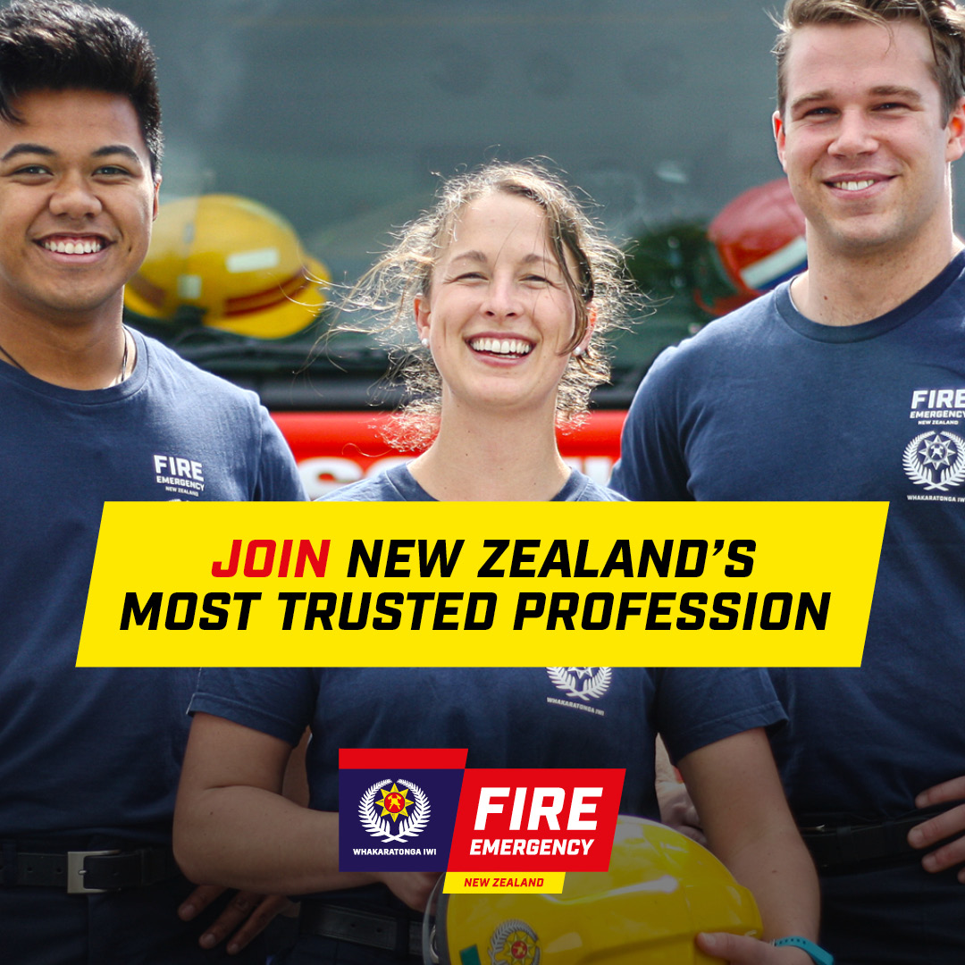 Fire and Emergency NZ career recruitment campaign design on posters and social media graphics