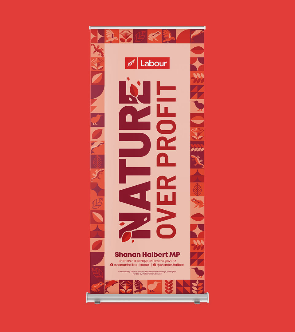 Banner image promoting the New Zealand Labour Party's campaign to stop the National Government's Fast-Track Approvals Bill in 2024 and 2025.