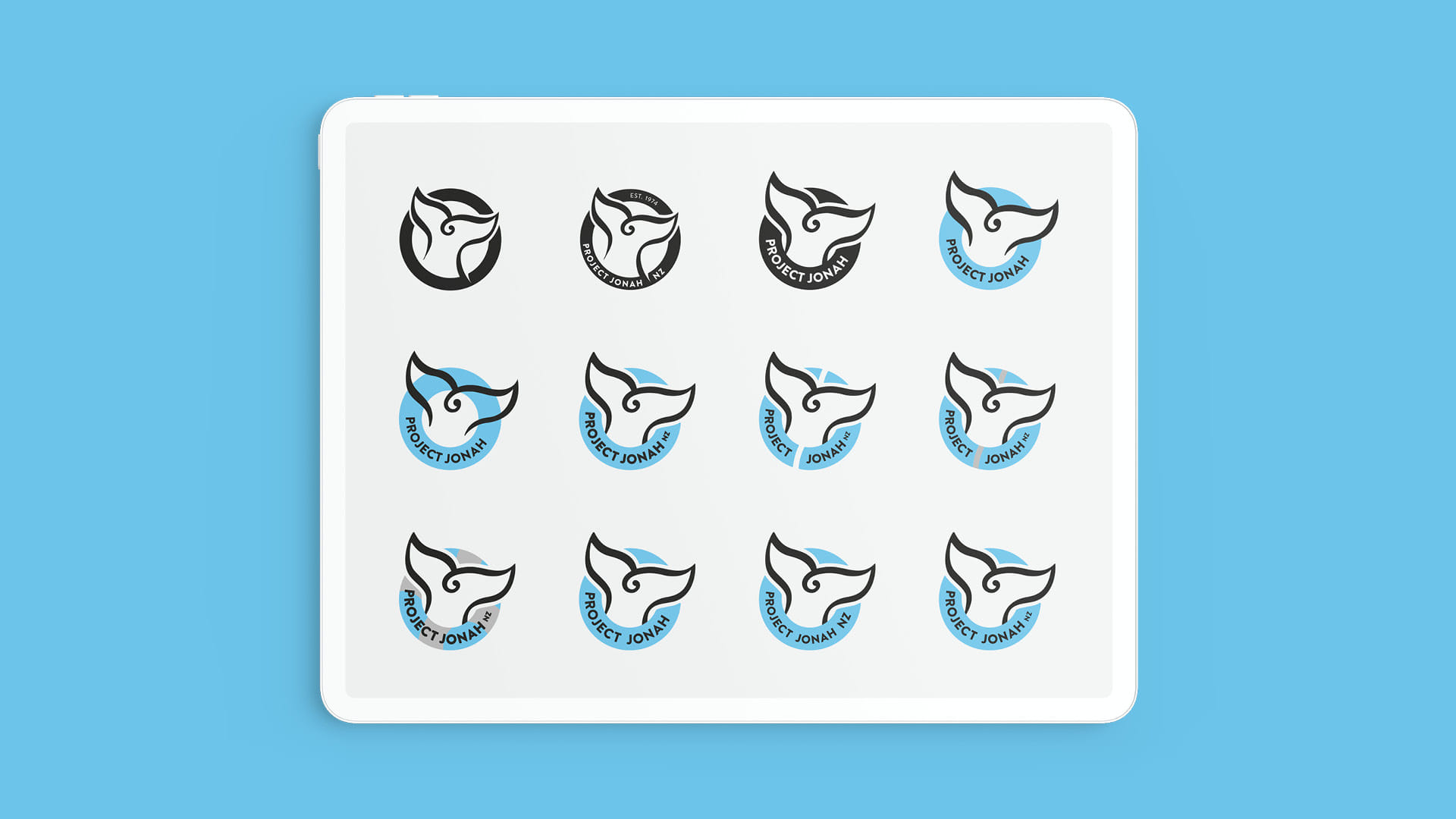 My initial moodboard of Project Jonah's visual identity