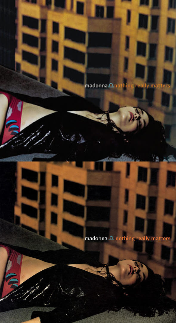 My redesigned and re-created series of single covers from Madonna's "Ray of Light" album, including "Nothing Really Matters".