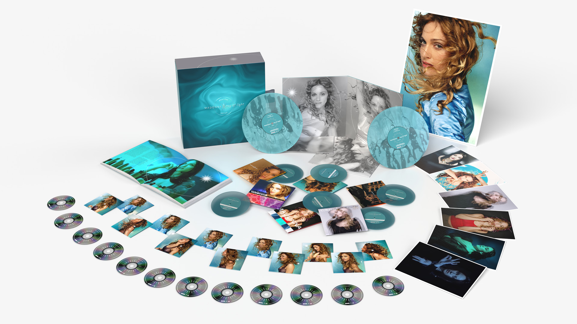 Madonna's "Ray of Light" box set spread out