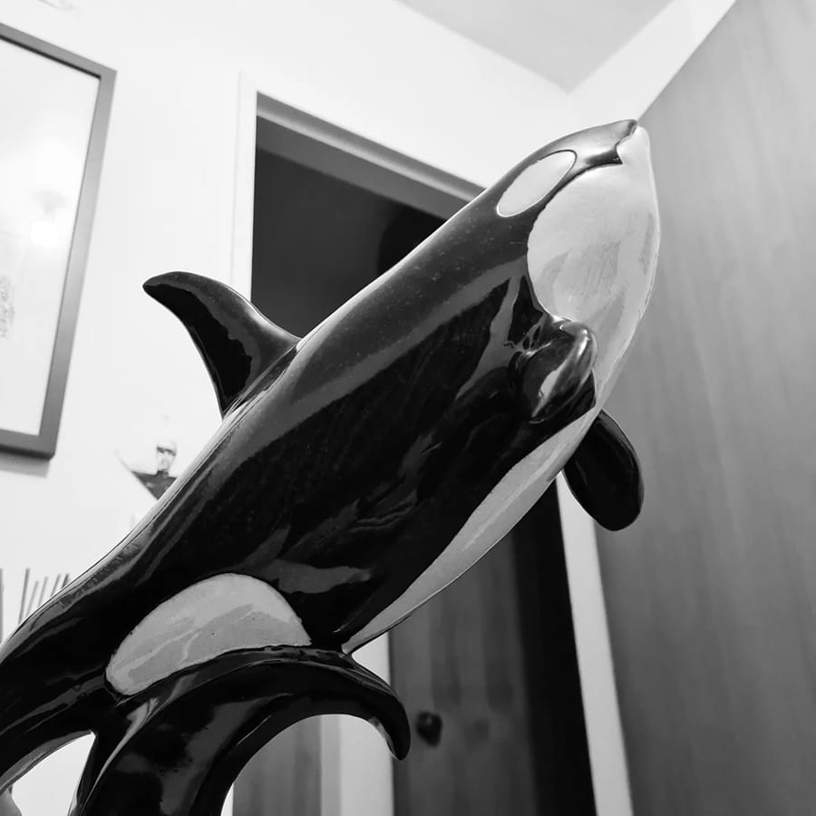 An orca statue